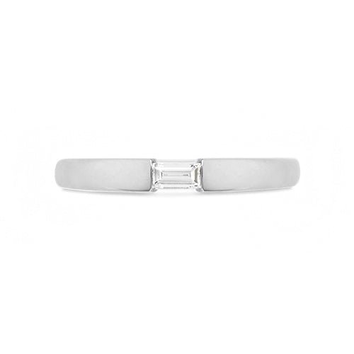 SINGLE BAGUETTE DIAMOND RING IN WHITE GOLD - ALL RINGS