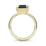 RADIANT GREEN SAPPHIRE RING IN YELLOW GOLD - ALL RINGS
