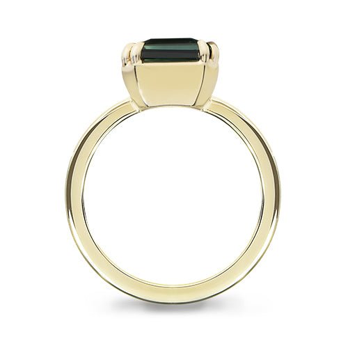 RADIANT GREEN SAPPHIRE RING IN YELLOW GOLD - ALL RINGS