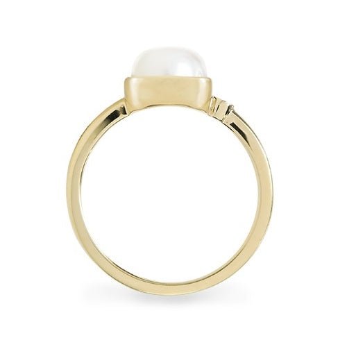 PEARL AND EMERALD RING IN 14 KARAT YELLOW GOLD - ALL RINGS