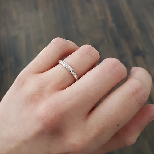FULL ETERNITY DIAMOND BAND IN WHITE GOLD - ALL RINGS