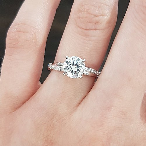 TWIST DIAMOND ENGAGEMENT RING IN PLATINUM - ALL RINGS