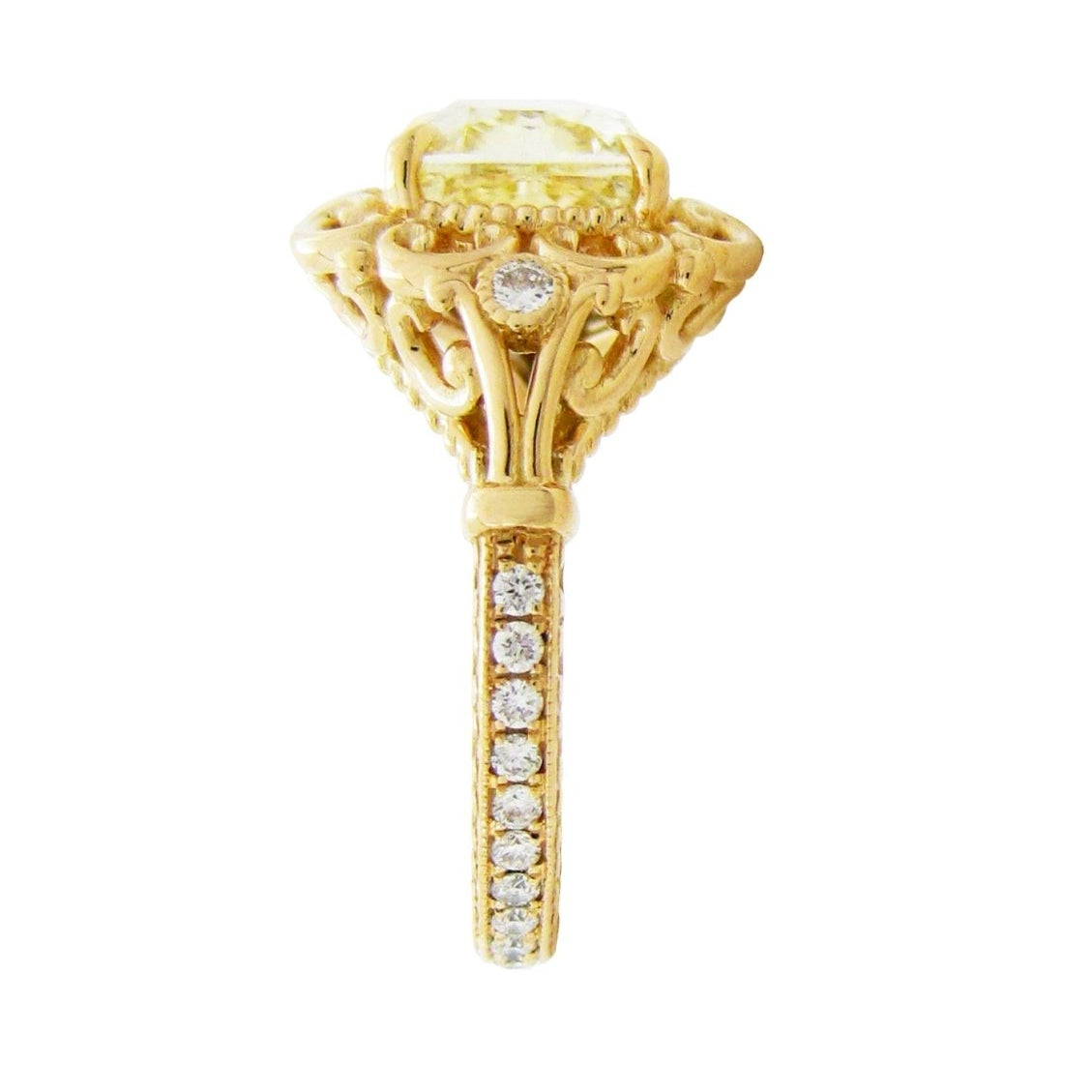 YELLOW DIAMOND BAROQUE RING -
