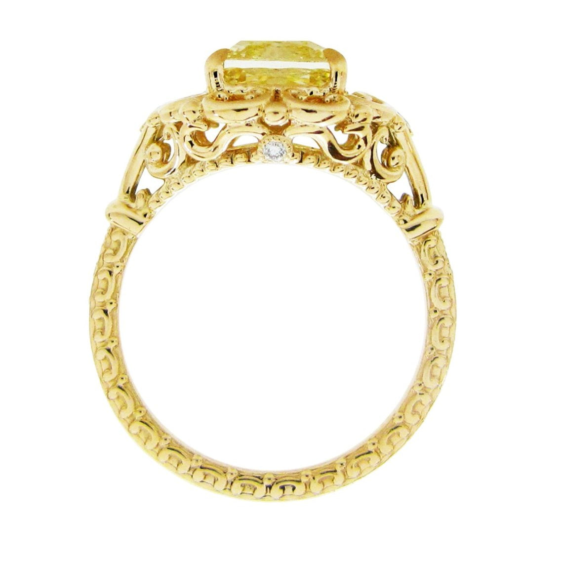 YELLOW DIAMOND BAROQUE RING -