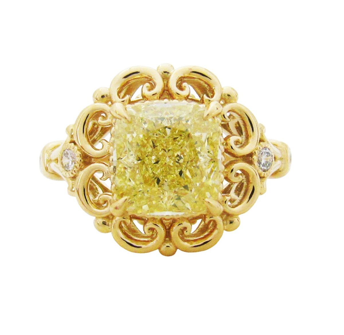 YELLOW DIAMOND BAROQUE RING -