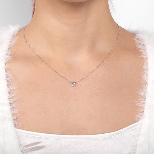 White gold clearance floating diamond necklace