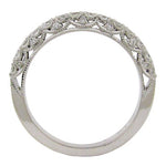 SCALLOPED WEDDING BAND IN WHITE GOLD WITH ROUND DIAMONDS - ANNIVERSARY & CELEBRATION RINGS