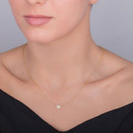 MINI HEART DIAMOND PENDANT IN YELLOW GOLD - NECKLACES