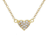 MINI HEART DIAMOND PENDANT IN YELLOW GOLD - NECKLACES