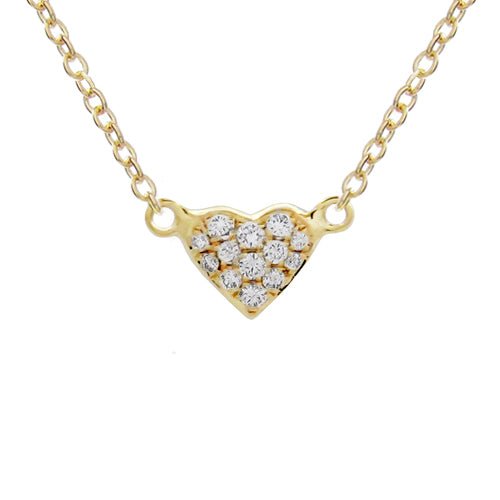 MINI HEART DIAMOND PENDANT IN YELLOW GOLD - NECKLACES