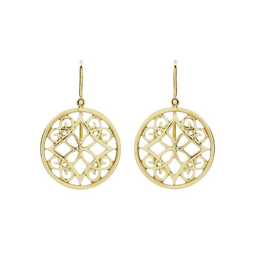 FILIGREE SMALL DROP EARRINGS IN 14KY - EARRINGS