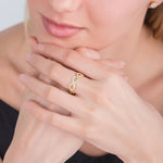 WEAVE BAND IN YELLOW GOLD WITH DIAMONDS - ANNIVERSARY & CELEBRATION RINGS