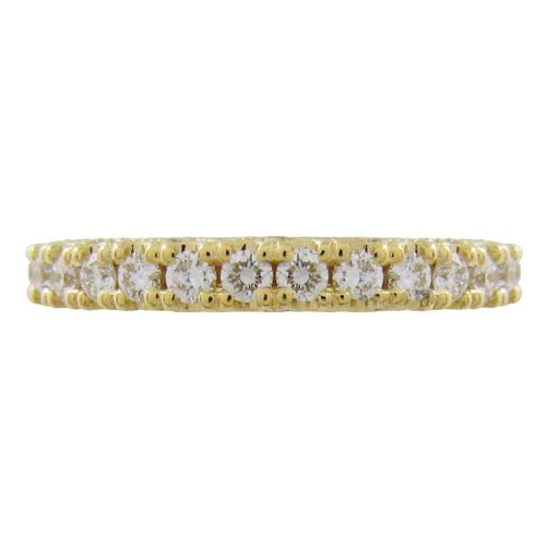 SCALLOPED WEDDING BAND IN YELLOW GOLD WITH ROUND DIAMONDS - ANNIVERSARY & CELEBRATION RINGS
