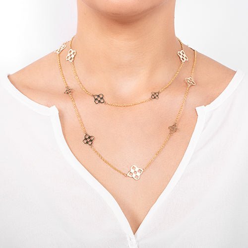 PRIMROSE LONG NECKLACE IN YELLOW GOLD - NECKLACES