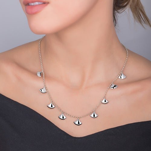 FAN NECKLACE IN STERLING SILVER -