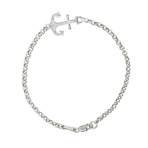 ANCHOR CHARM BRACELET IN STERLING SILVER - BRACELETS