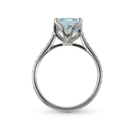 BLOSSOM AQUAMARINE AND DIAMOND RING IN PLATINUM - ALL RINGS