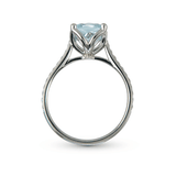 BLOSSOM AQUAMARINE AND DIAMOND RING IN PLATINUM - ALL RINGS