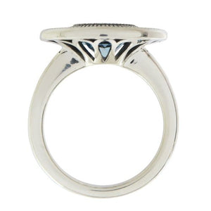 LAURIE RING IN STERLING SILVER WITH BLUE TOPAZ - SILVER JEWELLERY