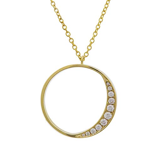 CELESTE DIAMOND PENDANT IN YELLOW GOLD - NECKLACES