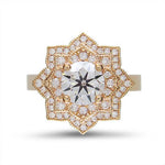 LOTUS RING WITH DIAMONDS IN ROSE GOLD - ALL ENGAGEMENT RINGS