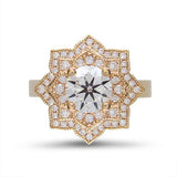 LOTUS RING WITH DIAMONDS IN ROSE GOLD - ALL ENGAGEMENT RINGS