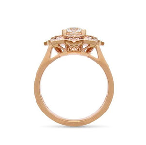 LOTUS RING WITH DIAMONDS IN ROSE GOLD - ALL ENGAGEMENT RINGS