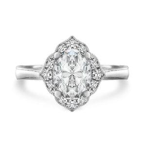 DAHLIA RING IN WHITE GOLD WITH OVAL DIAMOND - ALL RINGS