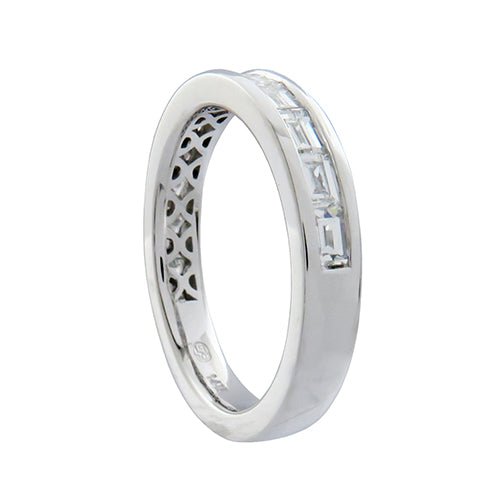 DECO WEDDING BAND IN WHITE GOLD WITH BAGUETTE DIAMONDS - ANNIVERSARY & CELEBRATION RINGS