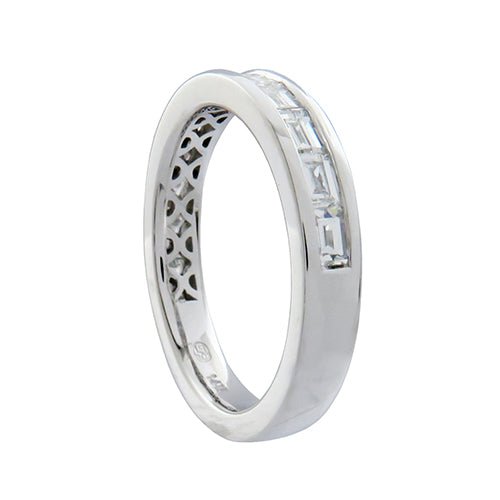DECO WEDDING BAND IN WHITE GOLD WITH BAGUETTE DIAMONDS - ANNIVERSARY & CELEBRATION RINGS