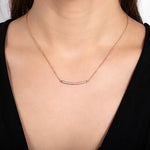 DIAMOND BAR NECKLACE IN ROSE GOLD - NECKLACES