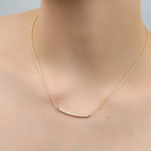 DIAMOND BAR NECKLACE IN YELLOW GOLD - NECKLACES