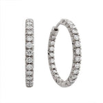 INSIDE OUT DIAMOND HOOP EARRINGS MEDIUM IN WHITE GOLD - EARRINGS