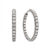 INSIDE OUT DIAMOND HOOP EARRINGS MEDIUM IN WHITE GOLD - EARRINGS