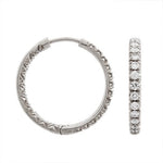 INSIDE OUT DIAMOND HOOP EARRINGS MEDIUM IN WHITE GOLD - EARRINGS
