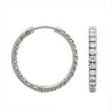 INSIDE OUT DIAMOND HOOP EARRINGS MEDIUM IN WHITE GOLD - EARRINGS