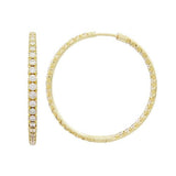 INSIDE OUT DIAMOND HOOP EARRINGS LARGE IN YELLOW GOLD - EARRINGS