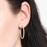 INSIDE OUT DIAMOND HOOP EARRINGS LARGE IN YELLOW GOLD - EARRINGS