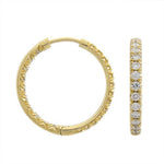 INSIDE OUT DIAMOND HOOP EARRINGS MEDIUM IN YELLOW GOLD - EARRINGS