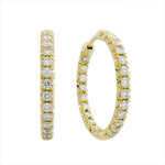 INSIDE OUT DIAMOND HOOP EARRINGS MEDIUM IN YELLOW GOLD - EARRINGS