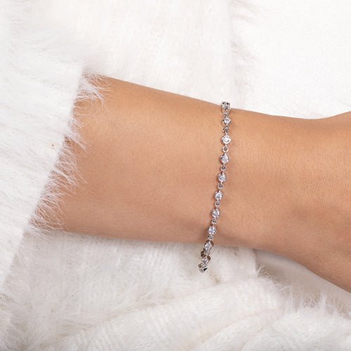 DIAMOND LINE BRACELET IN WHITE GOLD - BRACELETS