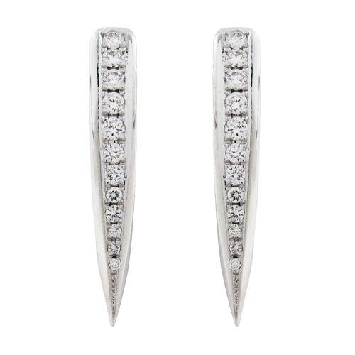 WARRIOR DIAMOND PAVÉ EARRINGS IN WHITE GOLD - EARRINGS