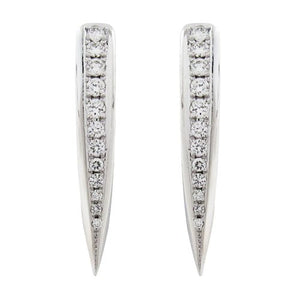 WARRIOR DIAMOND PAVÉ EARRINGS IN WHITE GOLD - EARRINGS