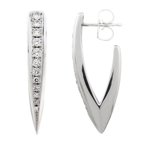 WARRIOR DIAMOND PAVÉ EARRINGS IN WHITE GOLD - EARRINGS