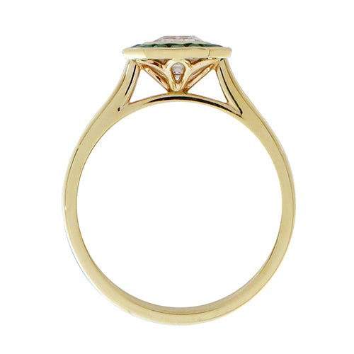 EMERALD CUT DIAMOND WITH EMERALD HALO - ALL RINGS