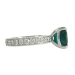 EMERALD RING IN WHITE GOLD WITH DIAMONDS -