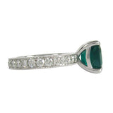 EMERALD RING IN WHITE GOLD WITH DIAMONDS -