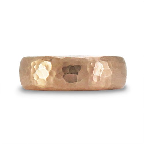 FORGED WEDDING BAND IN MATTE ROSE GOLD - ALL RINGS