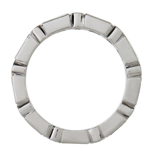 BAGUETTE & ROUND DIAMOND FULL ETERNITY BAND IN WHITE GOLD - ALL RINGS