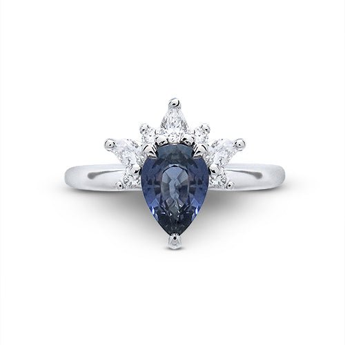 GLORIA SAPPHIRE AND DIAMOND ENGAGEMENT RING - ALL ENGAGEMENT RINGS